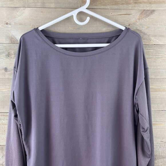 Fabletics Womens Shirt Long Sleeve Elastic Gathered Back Athletic Workout XL - Picture 2 of 7